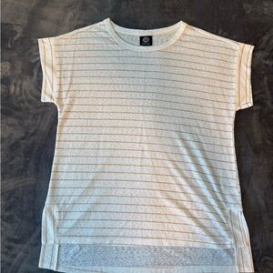 Striped Womens Shirt - Cream and Gold